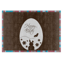 Modern Happy Easter Chocolate Brown Schneidebrett