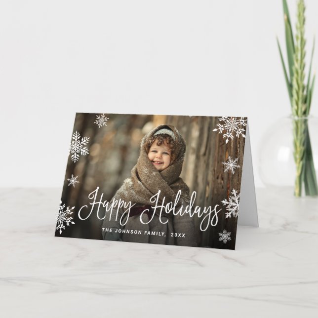 Modern Happy Holidays 3 FOTO Frohe Weihnachten (Vorderseite)