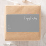 Modern Happy Holidays Silver Rectangle Gift Label<br><div class="desc">This modern Happy Holidays silver rectangle gift label is perfect for your minimalist shabby chic boho silver and white holiday greeting. The minimal whimsical handwritten calligraphy is delicate and rustic while staying classy and elegant. You will find that everything about this product is editable, so feel free to add pictures...</div>