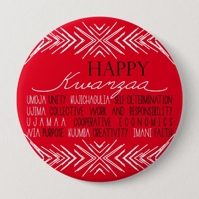 Modern Happy Kwanzaa Button (Vorderseite)