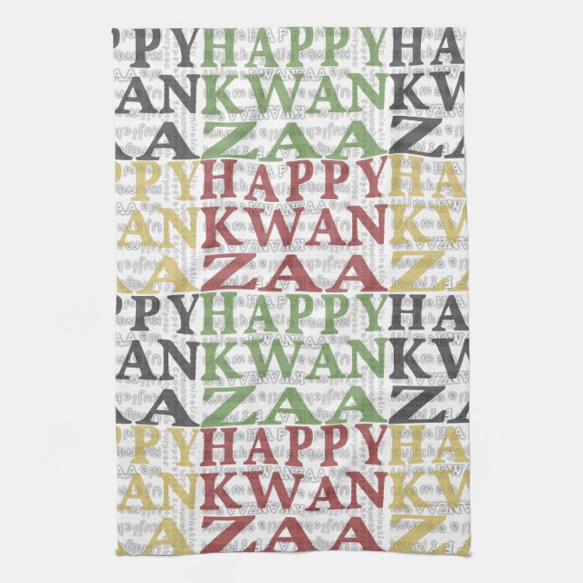 Modern Happy Kwanzaa Handtuch (Vertikal)