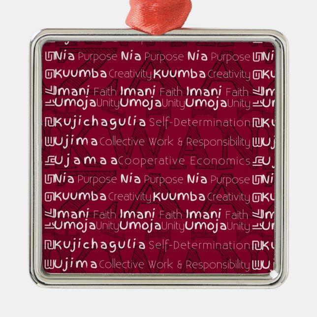 Modern Happy Kwanzaa Ornament Aus Metall (Vorne)