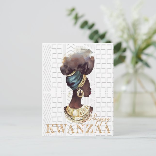 Modern Happy Kwanzaa Postkarte (Stehend Vorderseite)