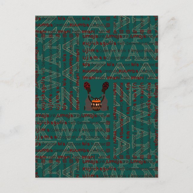 Modern Happy Kwanzaa Postkarte (Vorderseite)