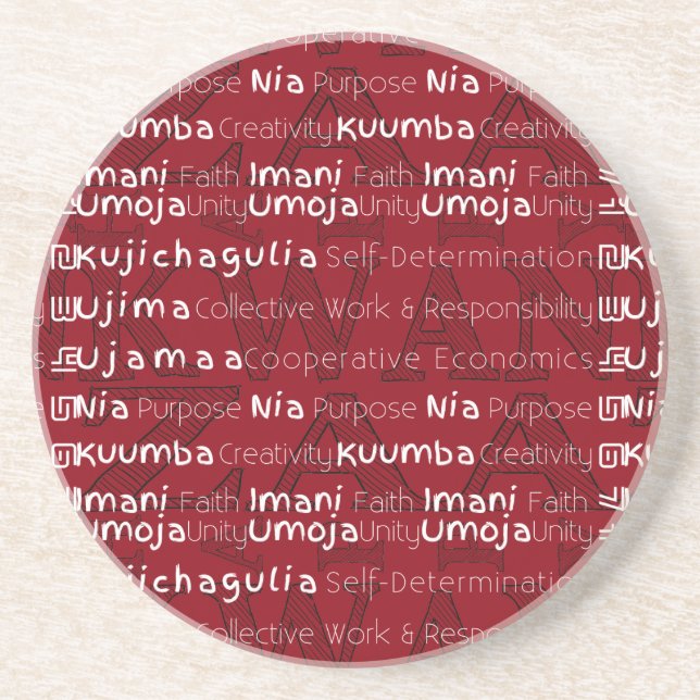 Modern Happy Kwanzaa Sandstein Untersetzer (Vorne)
