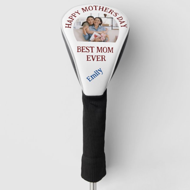 Modern Happy Mother's Day Best Mama jemals Golf Headcover (Vorderseite)