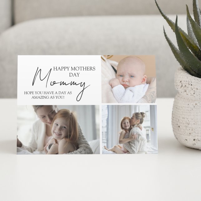 Modern Happy Mothers Day Foto Collage Card Karte (Von Creator hochgeladen)