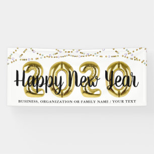 Modern HAPPY NEW YEAR 2020 Ballonnummern Banner