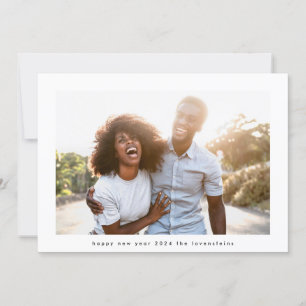 Modern Happy New Year 2026 White Foto Frame Feiertagskarte