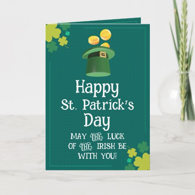 Modern Happy St. Patrick's Day - Irish Blessing Karte (Vorderseite)