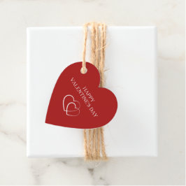 Modern Happy Valentine's Day Red Heart Geschenkanhänger