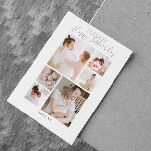 Modern Happy Vathers Day Foto Collage Feiertagskarte