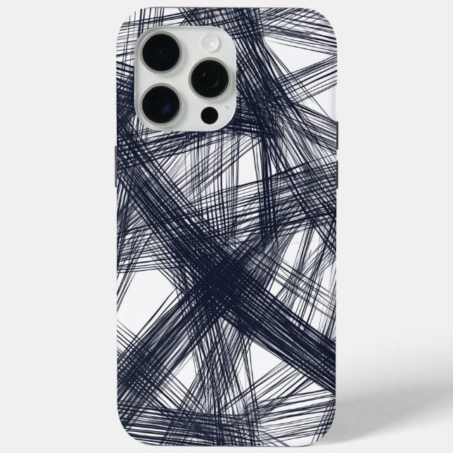 ✨ Modern Hatching Line Pattern Print ✨ Case-Mate iPhone Hülle (Rückseite)