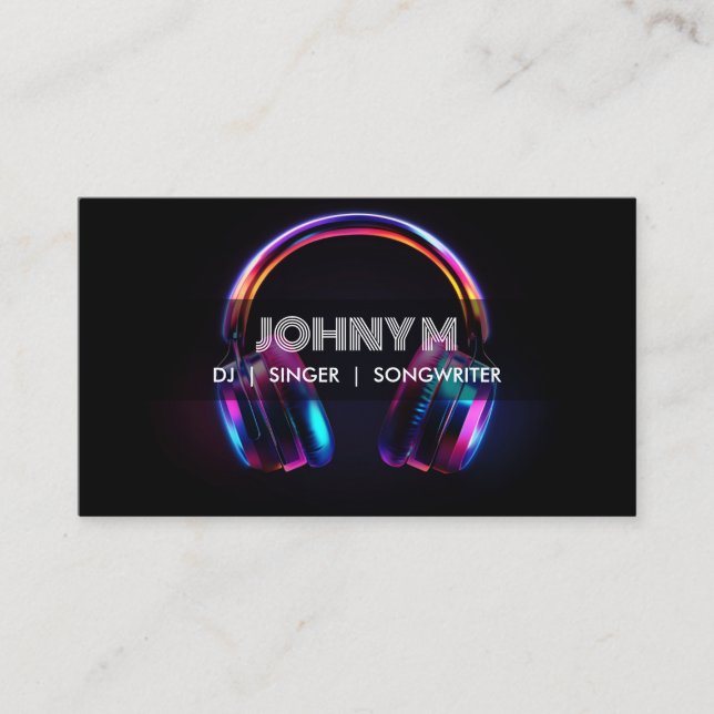 Modern Headphones DJ Songwriter Music Singer Visitenkarte (Vorderseite)