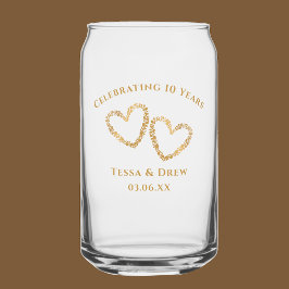 Modern Heart 10th Wedding Anniversary Personalized