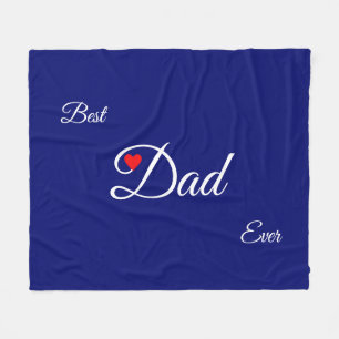 Modern Heart Dad auf Royalblau Fleecedecke