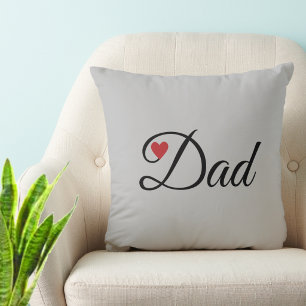 Modern Heart Dad auf Silbergrau Kissen