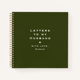 Modern Heart Illustration Letters to My Husband Notizbuch