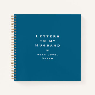 Modern Heart Illustration Letters to My Husband Notizbuch