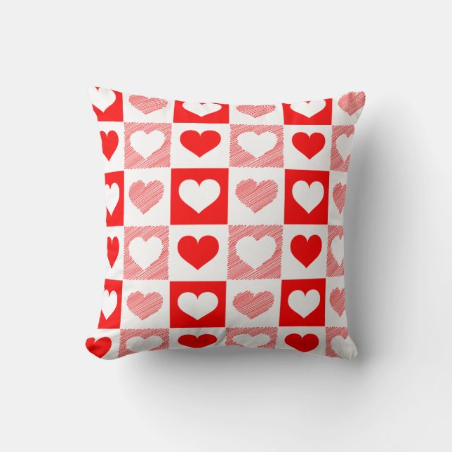 Modern Heart Pattern Throw Pillow - Romantic  Kissen (Vorderseite)