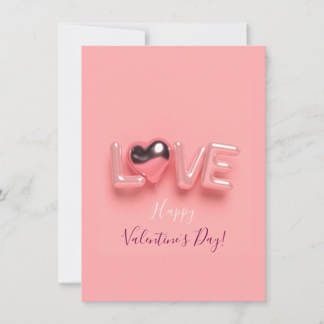  MODERN  HEART PINK VALENTINES DAY   MITTEILUNGSKARTE (Vorderseite)