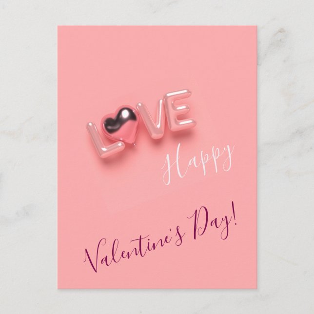  MODERN  HEART PINK VALENTINES DAY   POSTKARTE (Vorderseite)