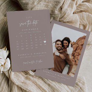 Modern Heart Save the Date Kalender Fotokarte