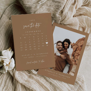 Modern Heart Save the Date Kalender Fotokarte