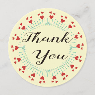 Modern Hearts Danke-Card Dankeskarte