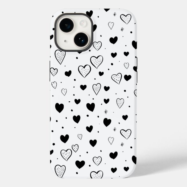 Modern Hearts Pattern Case-Mate iPhone 14 Hülle (Rückseite)