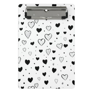 Modern Hearts Pattern Mini Klemmbrett