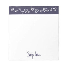 Modern Hearts Personalized Stationery Notizblock