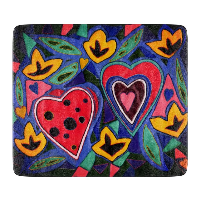 Modern hearts schneidebrett (Vorderseite)