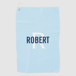 Modern hellblau, monogram, name golf tuwel golfhandtuch