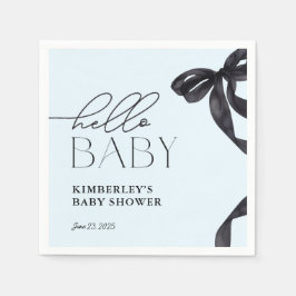 Modern Hello Baby Black Bow Baby Dusche Serviette