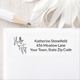 Modern Hello Fifty Script 50th Birthday Party