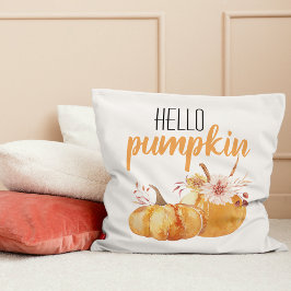 Modern Hello Pumpkin Orange Pumpkin mit Blume Kissen