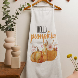 Modern Hello Pumpkin Orange Pumpkin mit Blume Schürze