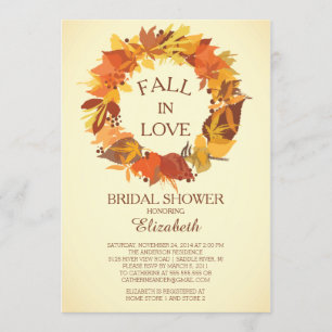 Modern Herbst Herbstbrand Bridal Dusche Einladung