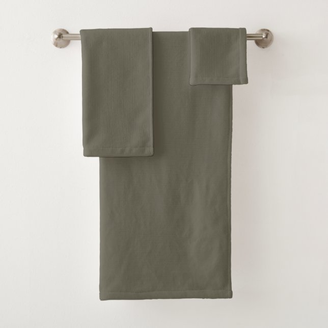 Modern Heritage Solide Holzkohle-Olive Badhandtuch Set (Insitu)