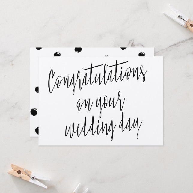 Modern "Herzlichen Glückwunsch zu Ihrem Hochzeitst Karte (Vorderseite/Rückseite Beispiel)