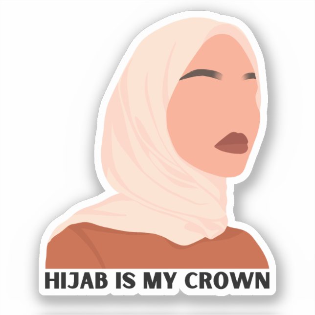 Modern Hijab ist mein kronenmuslimisches Mädchen Aufkleber (Vorderseite)