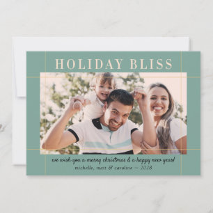 Modern Holiday Bliss Holiday Foto Card Feiertagskarte