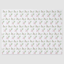 Modern Holiday Christmas Greenery Botanical Berry Seidenpapier