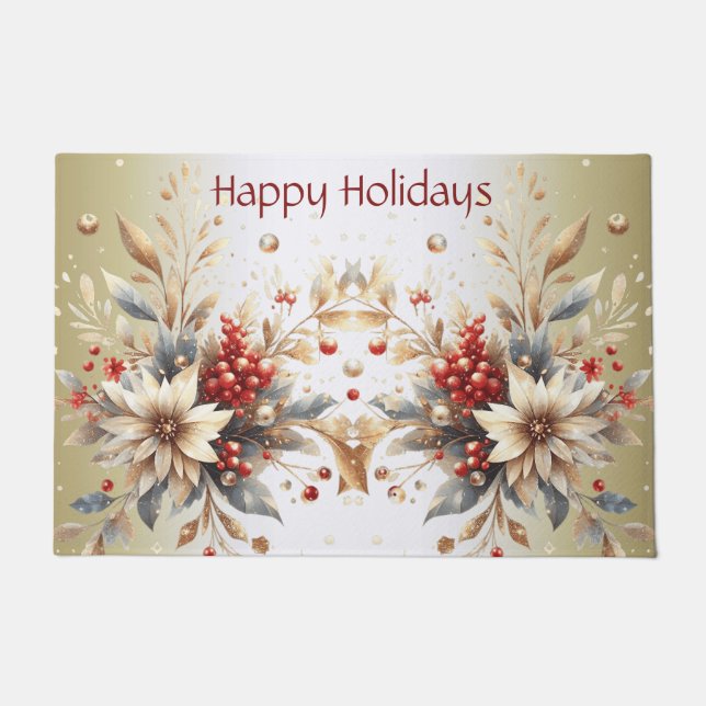 Modern Holiday Flowers Doormat Fußmatte (Vorderseite)