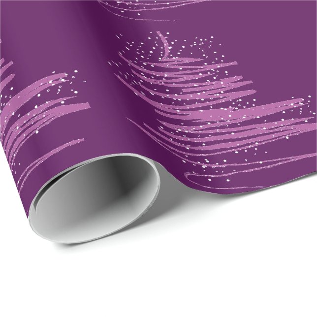 Modern Holiday Tree Snowflakes Wrapping Paper Geschenkpapier (Rolleneckpunkt)