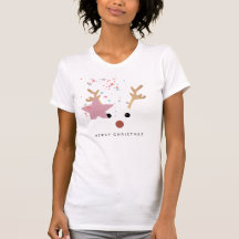 Modern Holiday Whimsical Rentier Christmas T-Shir