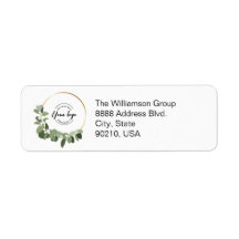 Modern Holiday Wreath Company Logo Rücksendeadress