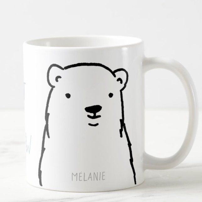 Modern Holidays Winter Polar Bear  Custom Kaffeetasse ("Everyday is abundantly beautiful." 
Sincerely Best Wishes from Lucky Design World)