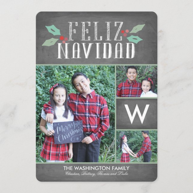 Modern Hollies Feliz Navidad Holiday (Vorderseite)